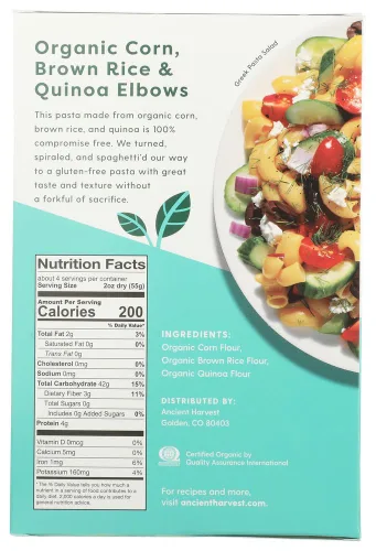 Vista 2 de Ancient Harvest Quinoa - Codos de pasta de quinoa supergrano orgánico sin gluten - 8 oz (paquete de 2)