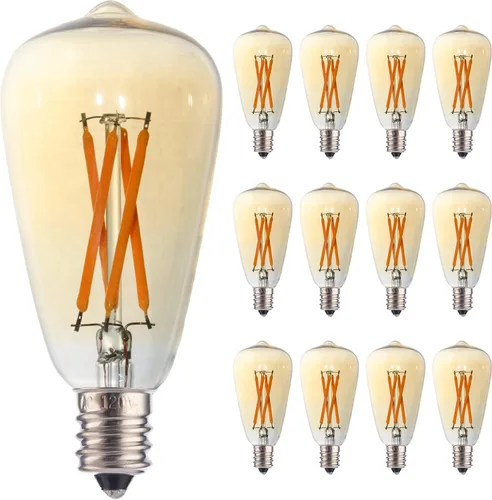 Vista 9 de Paquete de 6 bombillas LED Edison ST38 E12 vintage LED Edison equivalente a 40 W, 10000 horas, 4 W, 2200 K, bombillas de repuesto para lámpara