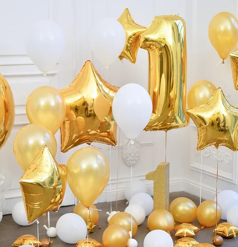 Vista 5 de Globo dorado grande de 40 pulgadas con letras del alfabeto de Mylar de aluminio de helio, globos de número grande para cumpleaños, aniversario