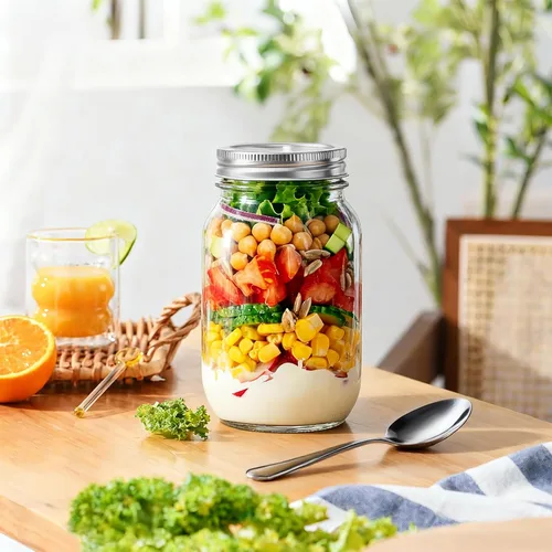 Vista 7 de Tarros Mason con tapas de 32 onzas, paquete de 2 tarros de vidrio de boca regular para almacenamiento de alimentos, jugo, mermelada, dulces