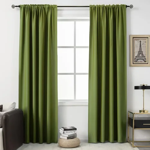 Vista 72 de DUALIFE Cortinas opacas de 45 pulgadas de largo, 2 paneles para ventanas pequeñas de dormitorio, aislamiento térmico, bolsillo para barra, cortinas