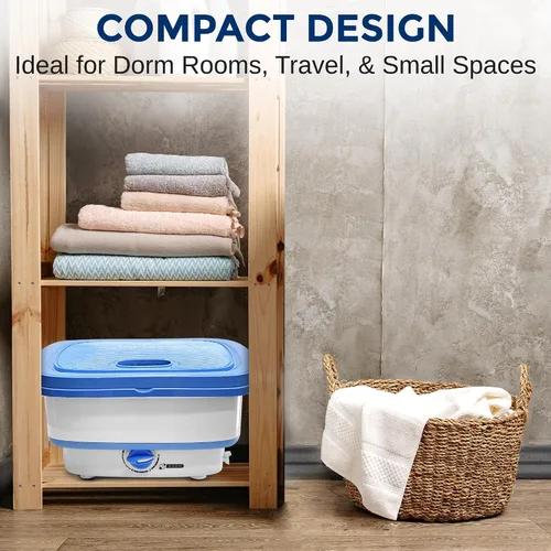 Vista 6 de Pure Clean Lavadora portátil de 15 litros – Mini lavadora plegable para ropa de bebé, ropa interior, ropa pequeña – Lavadora compacta