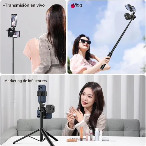 Vista 9 de ULANZI Trípode extensible MT-70, soporte para selfie stick de 63 pulgadas