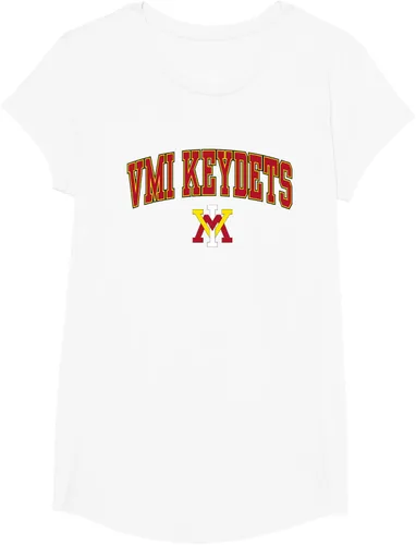 Vista 22 de Camiseta con licencia oficial de VMI Keydets Arch Over, Blanco