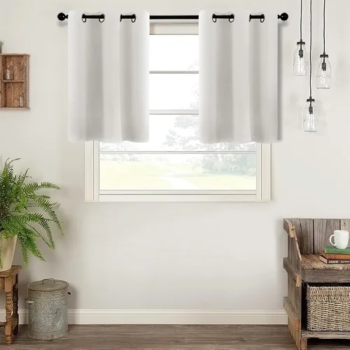 Vista 10 de MRTREES - Cortina para oscurecer habitación con triple tejido para ventana, juego de 2 paneles con ojales en la parte superior