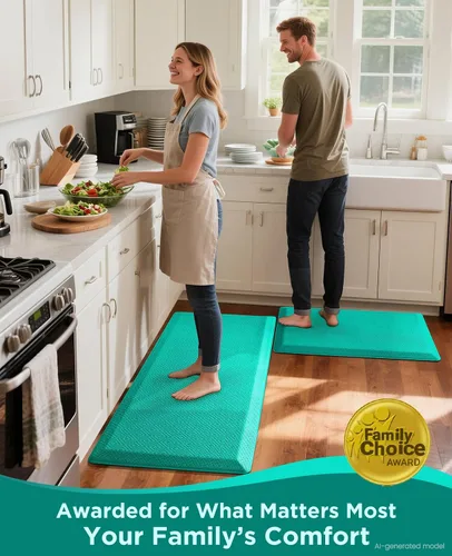 Vista 8 de Ophanie Tapetes de cocina para piso, alfombras de cocina de 3/4 de pulgada de grosor, 20 x 32 pulgadas, tapete acolchado antifatiga para estar