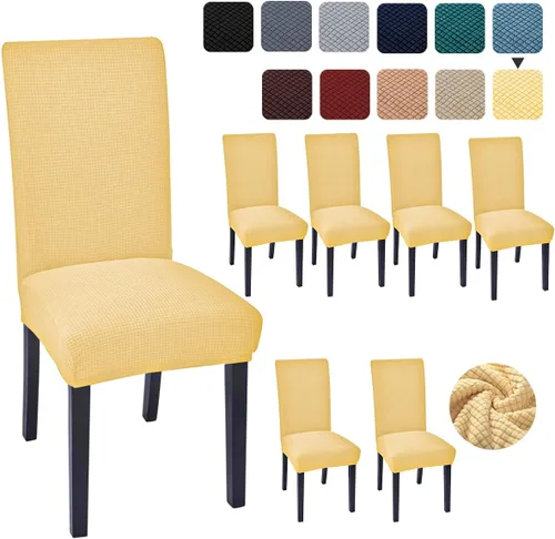 Vista 40 de Juego de 4 fundas para sillas de comedor y cocina, fundas para sillas de comedor, color negro