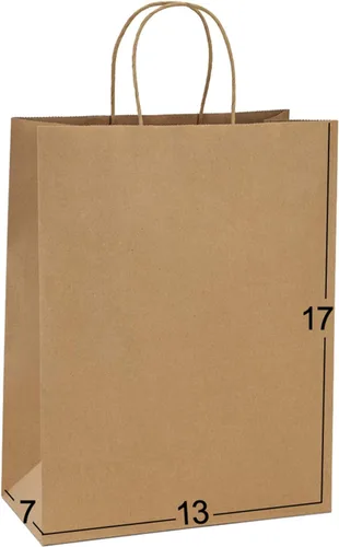 Vista 8 de BagDream Bolsas de regalo de 13 x 7 x 17 pulgadas, bolsas de regalo de papel de 50 quilates, bolsas de mercancía al por menor, bolsas de papel kraft