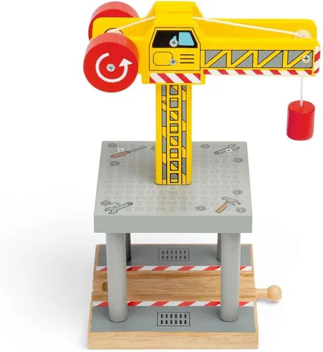 Vista 2 de Bigjigs Rail Grúa amarilla grande magnética - Otras marcas principales de carriles de madera son compatibles