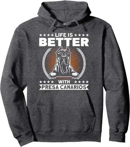 Vista 4 de Life Is Better With Presa Canarios Dog Lover Presa Canario - Sudadera con capucha