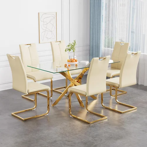 Vista 19 de Juego de mesa de comedor de 36 pulgadas para 4, moderna parte superior cuadrada de vidrio templado, mesa de patas de acero inoxidable con acabado