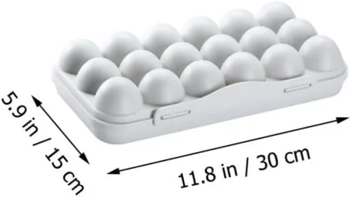 Vista 6 de SOLUSTRE Contenedor de huevos de 2 piezas, contenedor de 18 huevos, bandeja apilable de PP para huevos con tapa, bandeja de almacenamiento