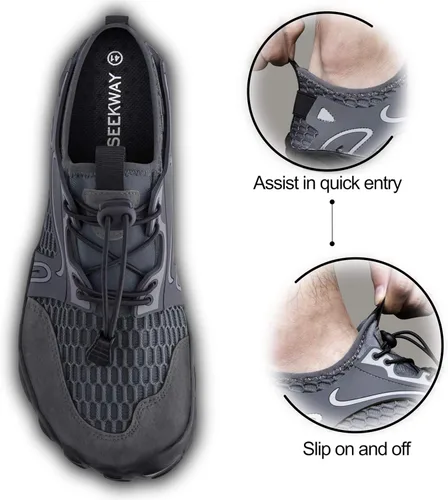 Vista 5 de SEEKWAY - Zapatos acuáticos para hombre y mujer, secado rápido, para playa, natación, río, piscina, lago, senderismo, kayak, surfing