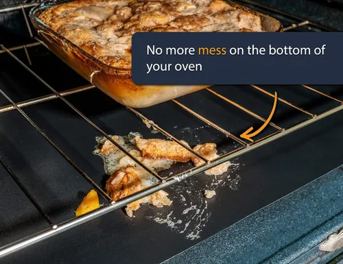 Vista 2 de Revestimientos de horno para la parte inferior del horno, paquete de 2 y revestimientos para refrigerador para estantes (paquete de 8), paquete