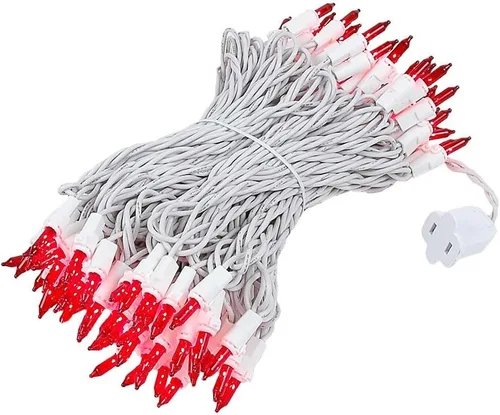 Vista 10 de Novelty Lights - Cadena de 100 mini luces incandescentes con bulbo, 50 pies, espaciadas cada 6 pulgadas, con cable blanco, con certificación UL