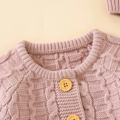 Vista 3 de Sduydiosy Mameluco para bebé recién nacido, ropa de manga larga con botones, lindo traje de invierno para bebé