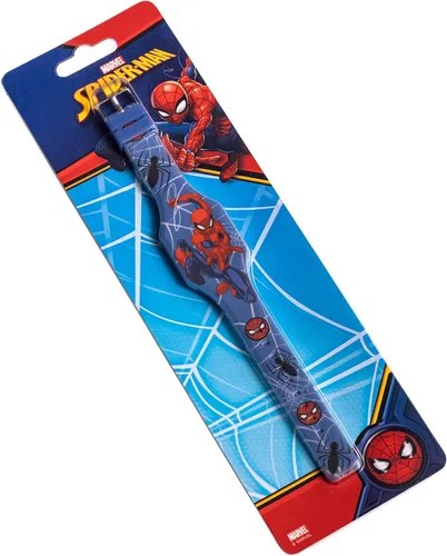 Vista 5 de Marvel Reloj con pantalla digital LED para niños con correa de gráficos, Azul, Chino