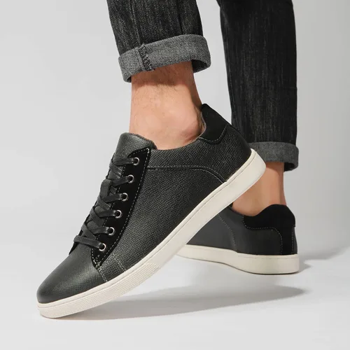 Vista 7 de Zapatos deportivos Oxford casuales para hombre, de cuero genuino, diseño de moda, zapatos bajos para caminar para hombres