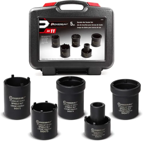 Vista 9 de Adaptador de tuerca de husillo Powerbuilt, 4 tuercas, 2-3/4-pulgadas exterior, Ford, Fácil remoción de tuercas de husillo, ejes traseros 2WD, tuerca