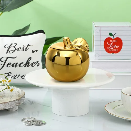 Vista 3 de Outus 1 Uds. Manzanas doradas, regalos de la semana de agradecimiento al profesor, regalos de cerámica, premio de manzana dorada para mujeres