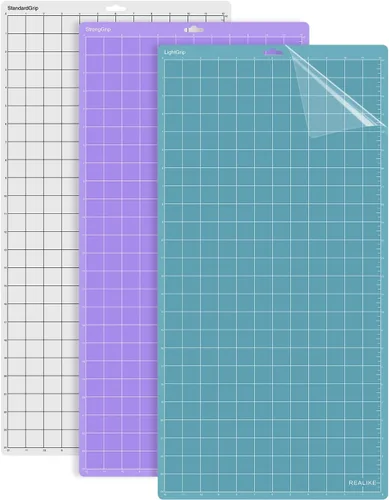 Vista 14 de Realike - Plantilla de corte de 12 x 12 pulgadas para Silhouette Cameo 5/4/3/2/1 (3 plantillas - agarre estándar, agarre ligero, agarre fuerte)