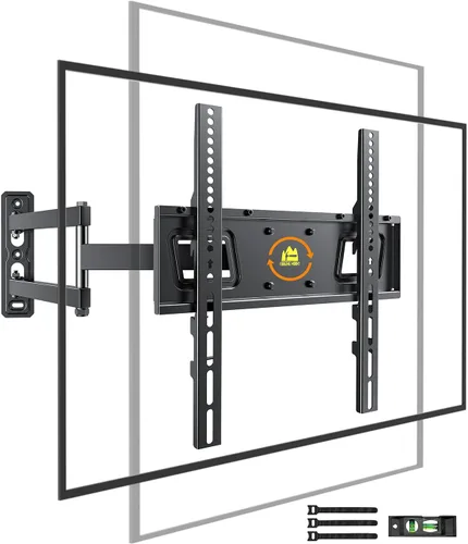 Vista 9 de FORGING MOUNT Soporte de pared para TV de esquina con brazo largo de 25.6 pulgadas, soporte de pared para TV de movimiento completo con giro e