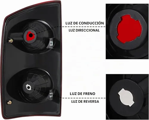 Vista 3 de Luz Trasera Compatible con 2007 2008 Dodge Ram 1500/07 08 09 Ram 2500 3500 Lámpara de Freno Trasero