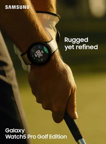 Vista 12 de SAMSUNG Galaxy Watch 5 Pro Golf Edition, reloj inteligente Bluetooth de 1.772in con rastreador de cuerpo, salud, fitness y sueño, batería mejorada