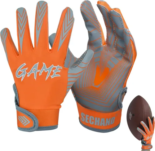 Vista 11 de Guantes de fútbol para niños jóvenes, guantes receptores transpirables antideslizantes para adolescentes, entrenamiento escolar