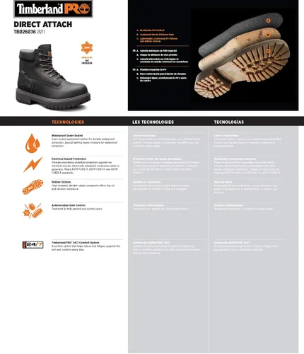 Vista 7 de Timberland PRO Men's Direct Attach 6 Inch Soft Toe Insulated Waterproof 6 WP INS 200g