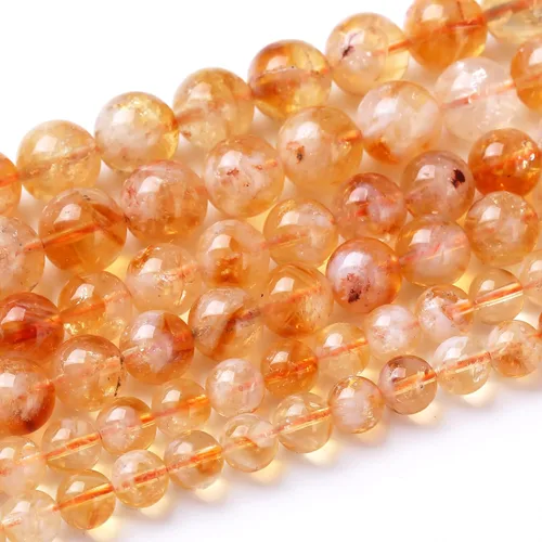 Vista 44 de Cuentas sueltas redondas de gemas naturales cuentas de piedra de energía de cristal para hacer joyas 15" (calcedonia afgana, 6 mm)