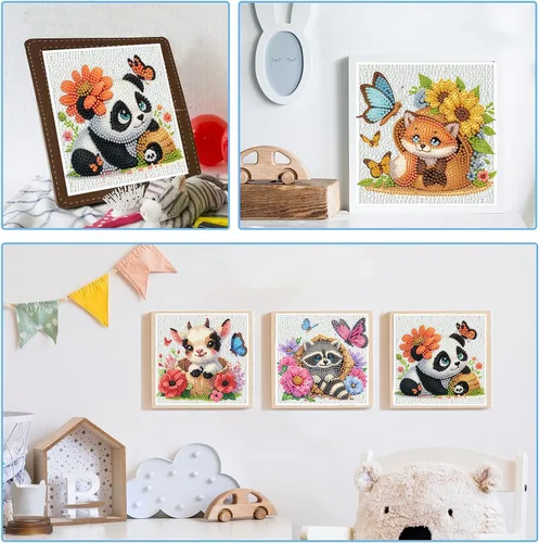 Vista 3 de Kits de Arte de Diamantes para Niños - Paquete de 4 Pinturas de Arte de Diamantes para Niños - Artes y Manualidades para Niños de 8 a 12 Años
