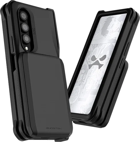 Vista 2 de Ghostek Exec - Funda tipo cartera para Galaxy Z Fold 4 con soporte magnético para tarjetas de crédito, protección de bisagra, carga inalámbrica