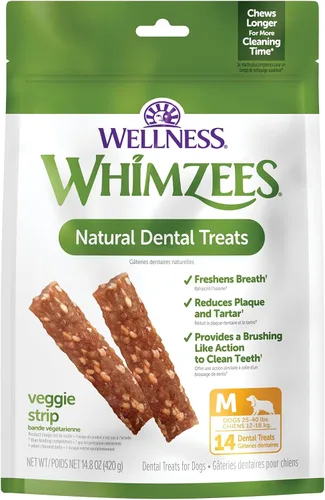 Vista 13 de WHIMZEES Wellness Veggie Sausage - Golosinas dentales para perros, masticables naturales, barra de gran tamaño (7 unidades)