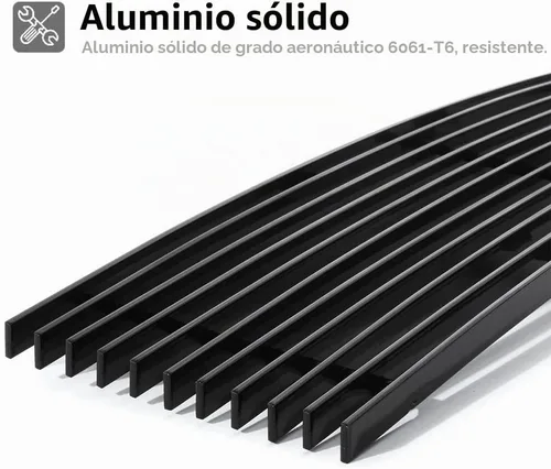 Vista 5 de Insertos de parrilla compatibles con F150 2009-2014, parrilla frontal de aluminio macizo billet (negro)