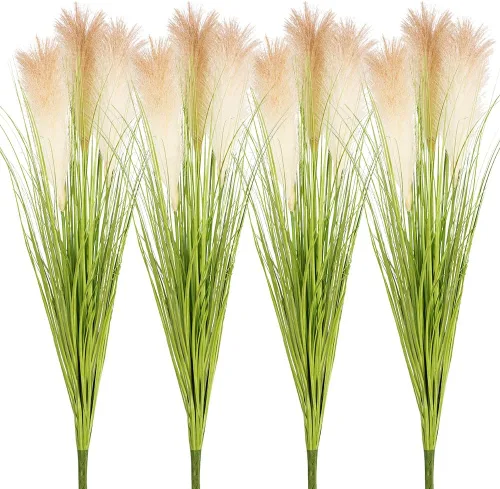 Vista 10 de Melorca&Guilla Plantas Artificiales 6 Piezas 31.5" Césped Alto Falso, Planta Artificial, Plantas de Césped Artificial Alto de Cebolla, Arbustos