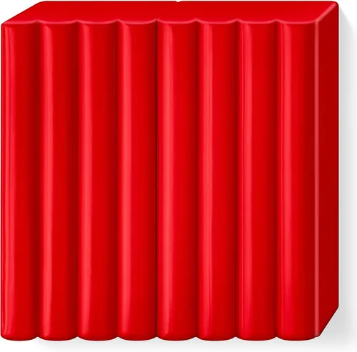 Vista 2 de STAEDTLER 8020-2 P FIMO - Arcilla de modelado de polímero endurecedor para horno, color rojo navideño (1 bloque de 2.01 oz)