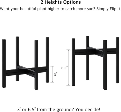 Vista 3 de FaithLand Soporte para plantas de mediados de siglo para interiores y exteriores (sin maceta de 8 pulgadas), soporte de metal para macetas, soporte