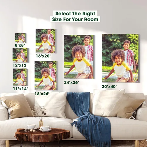 Vista 4 de BuildASign Impresiones en lienzo personalizadas con tus fotos, arte de pared personalizado de imagen a lienzo, perfecto para decoración del hogar