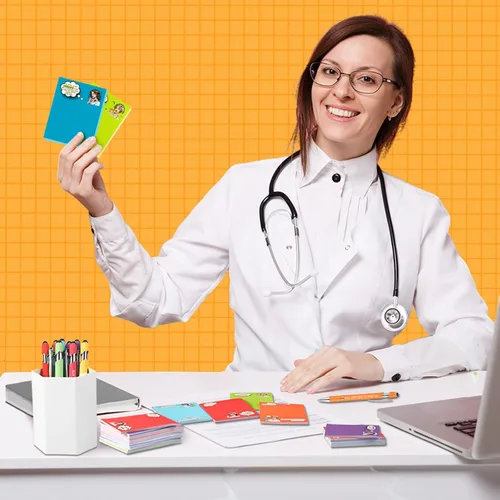 Vista 6 de Sabary 32 Piezas Blocs de Notas para Enfermeras con Bolígrafos Mini 16 Notas Adhesivas Divertidas 16 Bolígrafos Bulk Cuaderno Temático Médico Regalo