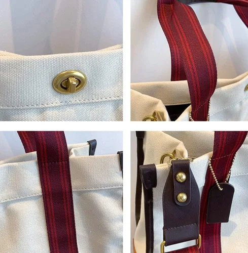 Vista 5 de Women Tote Bag Canvas Shoulder Bag Satchel Hobo Handbag Fashion Crossbody Bag Purse Vintage Handbag Casual Large