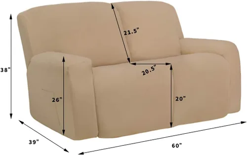 Vista 7 de Easy-Going - Funda elástica de microfibra para sofá reclinable seccional, suave vellón ajustable a tu sofá de 2 cuerpos, lavable, protector