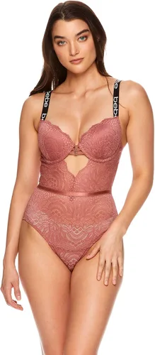 Vista 3 de bebe Body de encaje con aros para mujer, malla y encaje, lencería para mujer
