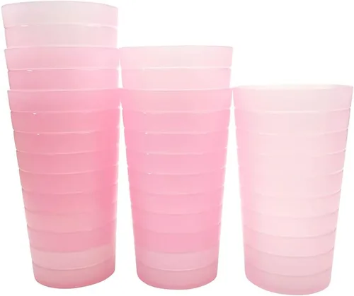 Vista 9 de KX-WARE Mixed Drinkware - Juego de 12 vasos de plástico de 22 onzas, vasos para beber, tazas de fiesta, vasos de té helado, color negro
