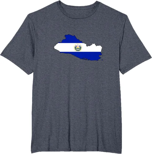 Vista 20 de Camiseta de El Salvador Country Outline on Flag