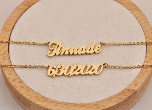 Vista 4 de Dancing Wolf Custom Name Necklace Personalized Customized Any Names Stainless Steel Jewelry for Womens Mothers