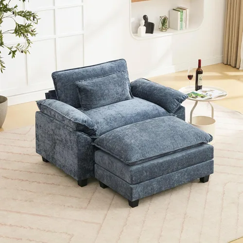 Vista 62 de Oprisen Sofá Seccional Modular, Cómodo Cloud Couch Sofá Seccional, Sofá Cama de Chenilla con Asiento Profundo con Almohadas Decorativas para Sala