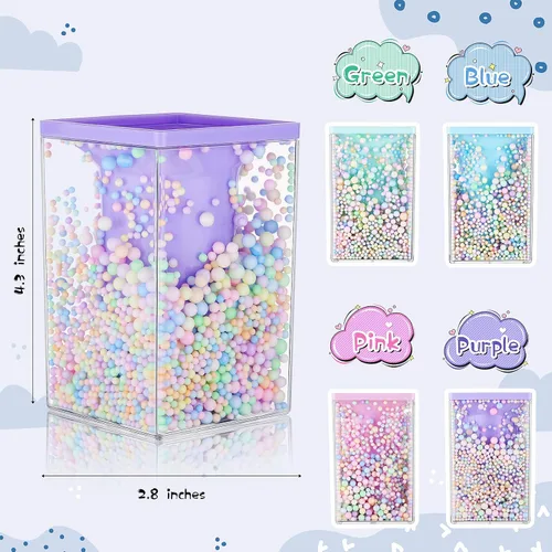 Vista 2 de Outus 4 piezas de lindo soporte para bolígrafos de burbujas para niños, soporte para lápices kawaii, organizador de artículos de escritorio, soporte