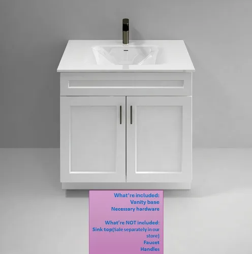 Vista 5 de La Royal Mueble de baño con base de coctelera blanca lista para montar, 36 pulgadas de ancho