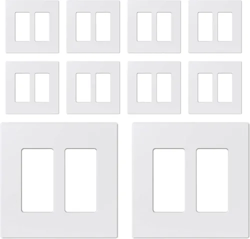 Vista 35 de ELEGRP Placas decorativas de pared sin tornillos, de tamaño mediano, cubierta termoplástica irrompible para interruptor de salida de receptáculo